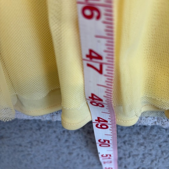 Vintage Cache Yellow Beaded Evening Gown Women L- Maxi Sleeveless Cocktail Sheer - Picture 11 of 14